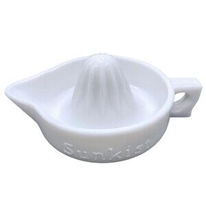 Sunkist McKee Hand Juicer Reamer White Milk Glass Pat #68764 Vintage Kitchen